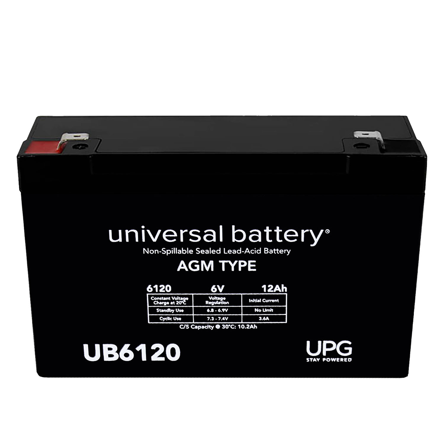 UB6120 SLA 6V 12AH .187 TT