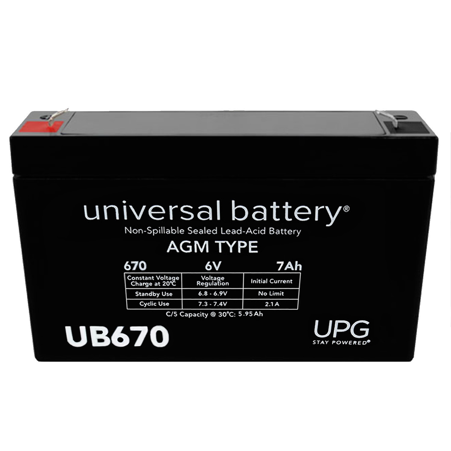 Ub670 Sealed Lead Acid Battery 6V 7Ah 