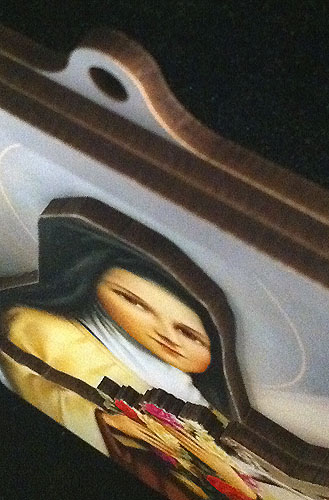 St. Theresa 3D Laser Cut Wood Plaque 4x6 inches