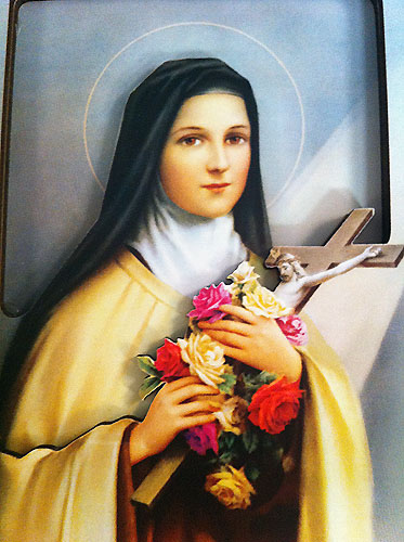 St. Theresa 3D Laser Cut Wood Plaque 4x6 inches