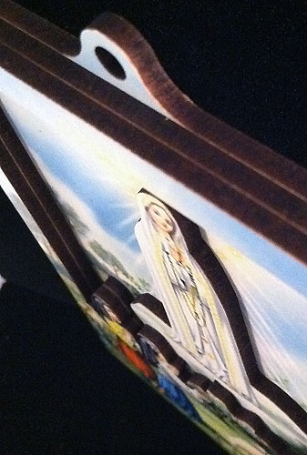 Our Lady Of Fatima 3D Laser Cut Wood Plaque 4x6in