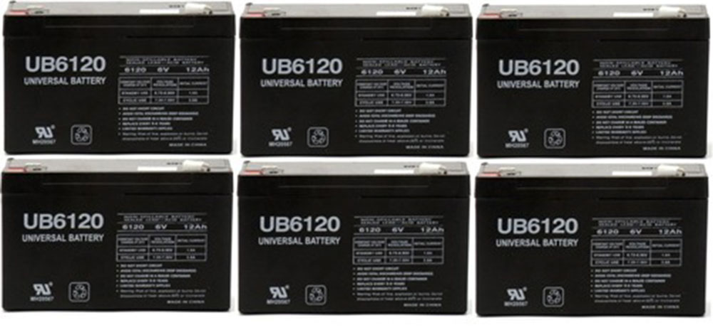 UB6120 SLA 6V 12AH .187 TT - 6 Pack