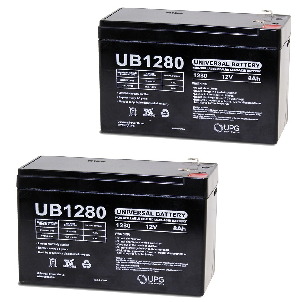 12V 8Ah Battery for Potter PFC-4410RC Control Panel - 2 Pack