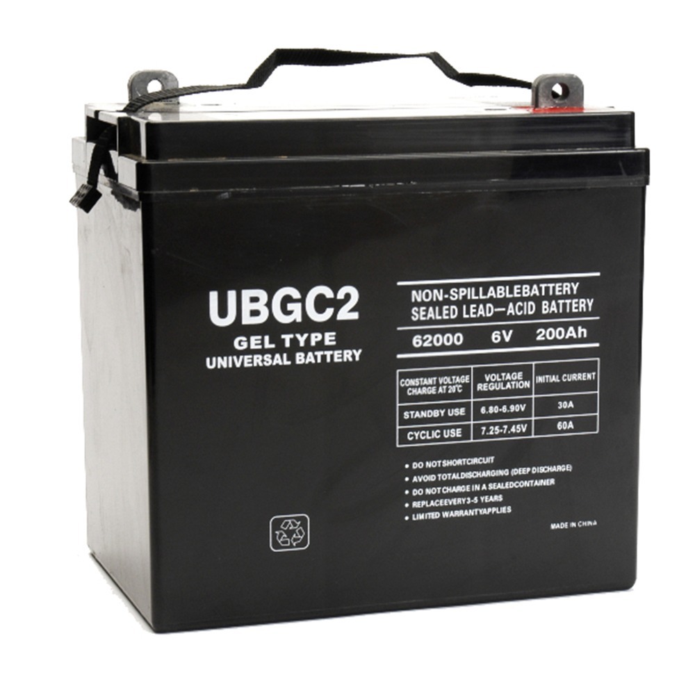 UB-GC2 Golf Cart Gel  Battery 6V 200Ah Capacity - L5 Terminal