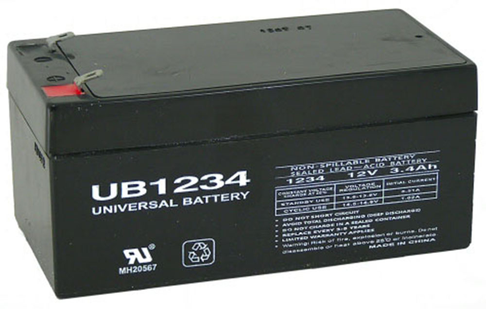 12 volt 3.4 Ah SLA Battery