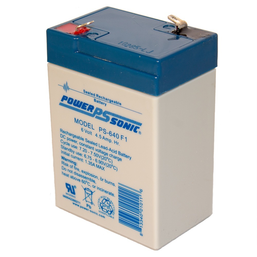 PS-640F1 6 Volt 4.5 Amp Hour Sealed Lead Acid Battery
