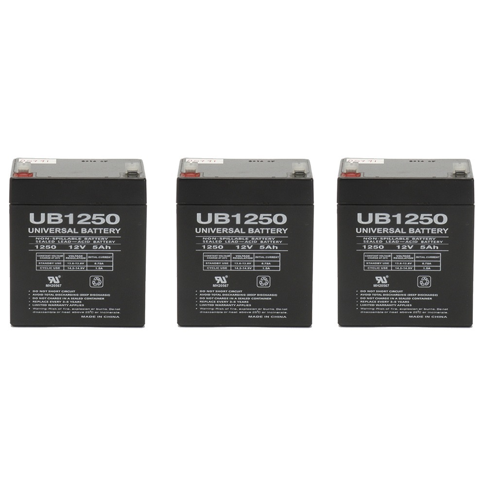 12V 5AH SLA Replacement Battery Compatible with Tripp Lite INTERNET525U UPS - 3 Pack