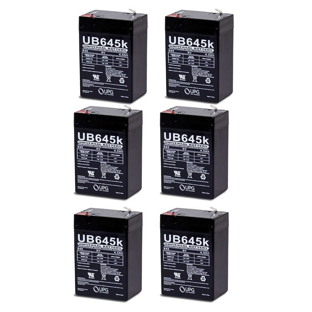 New 6v 6 volt Peg Perego Replacement Battery 4.5ah - PACK OF 6 BATTERIES