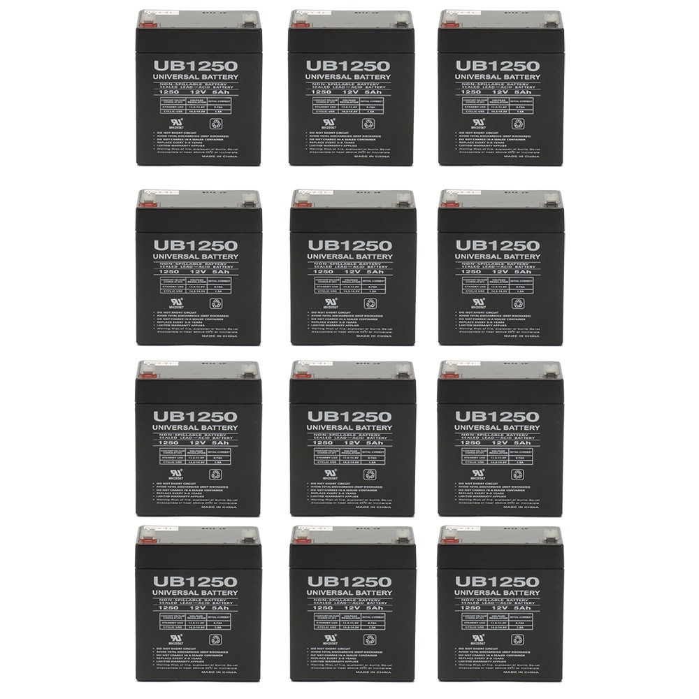 12V 5Ah Battery for Ion Block Rocker Uninterruptible Power - 12 Pack