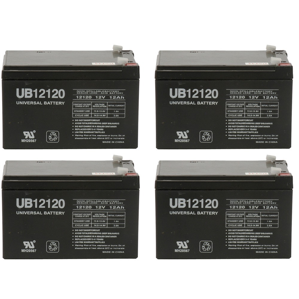 12V 12Ah Replacement Battery for Cooper CF3000 Control Panel - 4 Pack