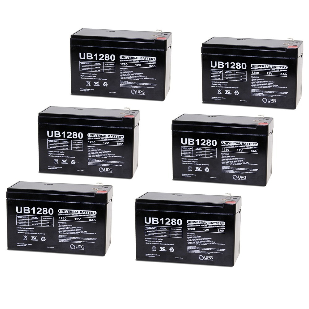 12V 8Ah Battery for APC Symmetry LX SYA12K16P - 6 Pack