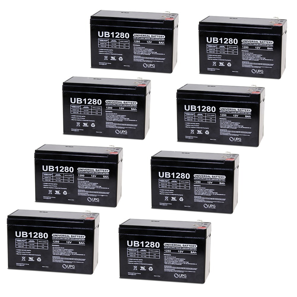 12V 8Ah Battery for APC Back-UPS Pro 1300/1500 - 8 Pack