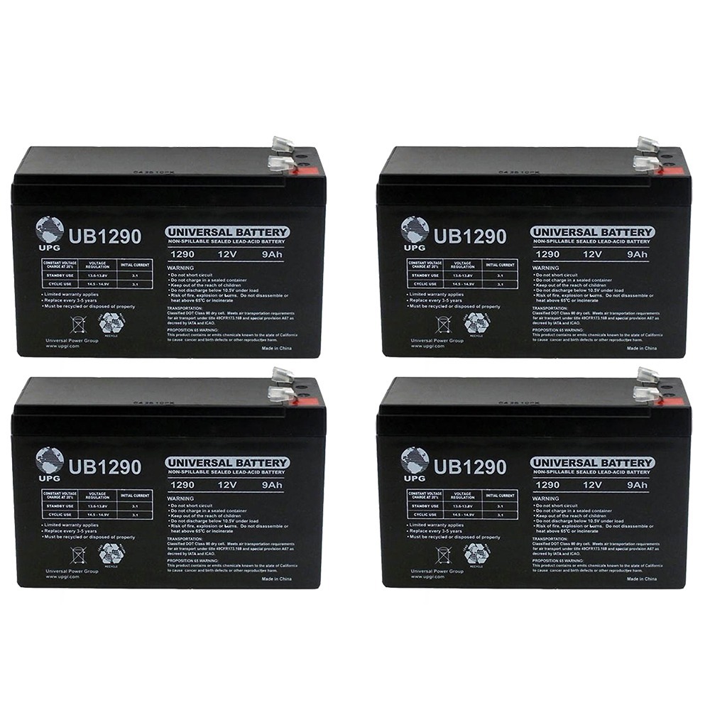 12V 9Ah SLA Battery for Altronics L400ULADA NAC Power Extender - 4 Pack