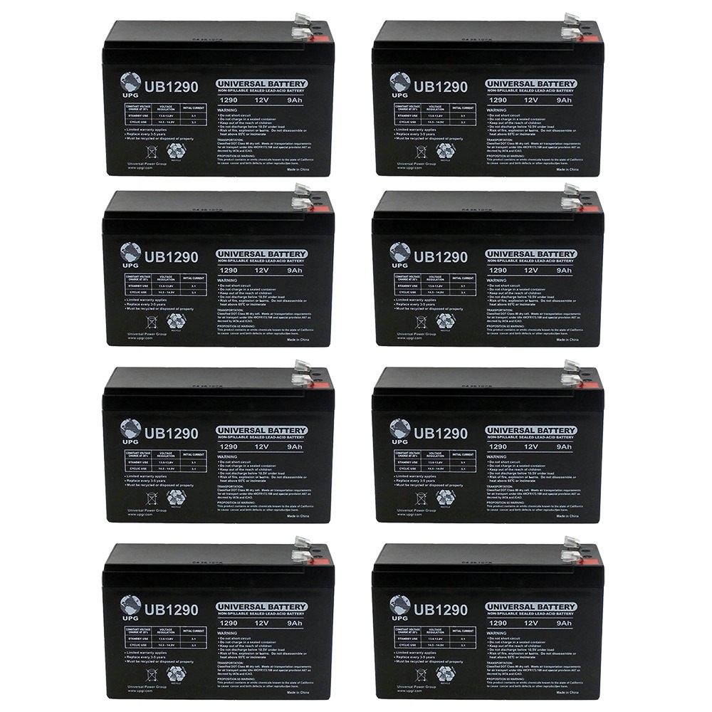 12V 9Ah SLA Battery for Mr Emergency Home Generator - 8 Pack