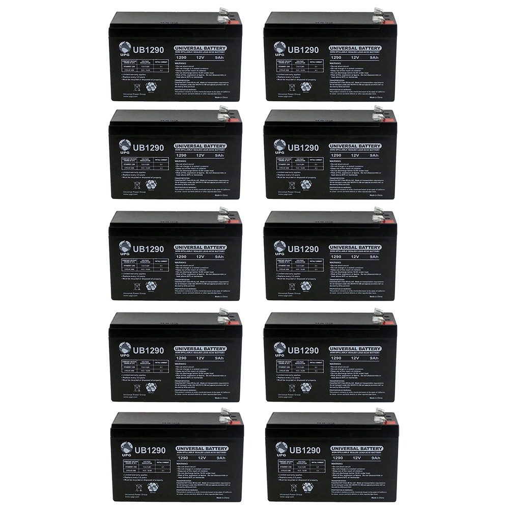 12V 9Ah SLA Battery for Wagan 2741 Mega Spotlight - 10 Pack