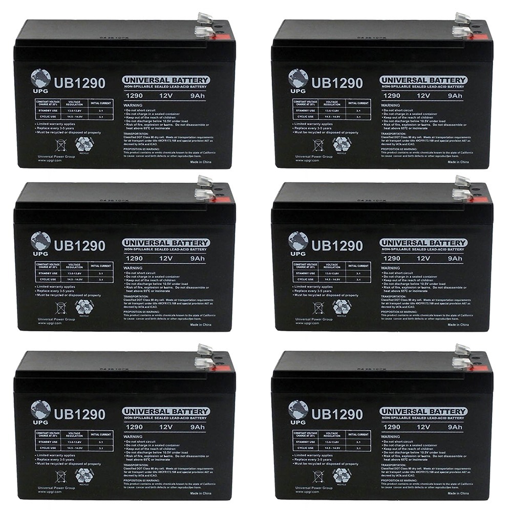 UB1290 Sealed Lead Acid - 12 Volt - 9 Ah Capacity - F1 Terminal - 6 Pack