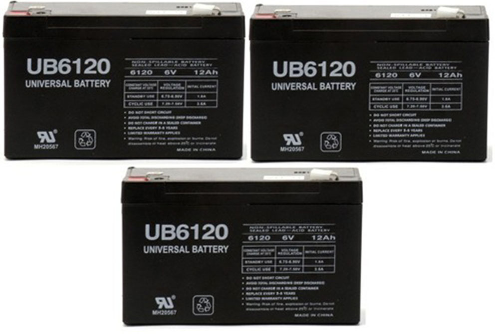 Sealed Lead Acid Battery UB6120 3 Pack (Includes 3 Batteries)