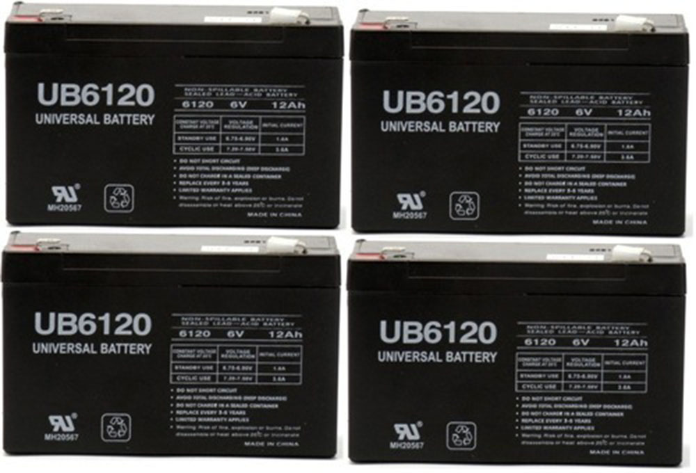 UB6120 SLA 6V 12AH .187 TT - 4 Pack