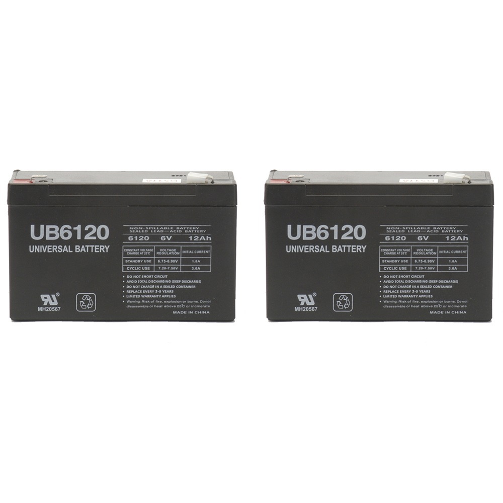 UB6120 SLA 6V 12AH .250 TT - 2 Pack