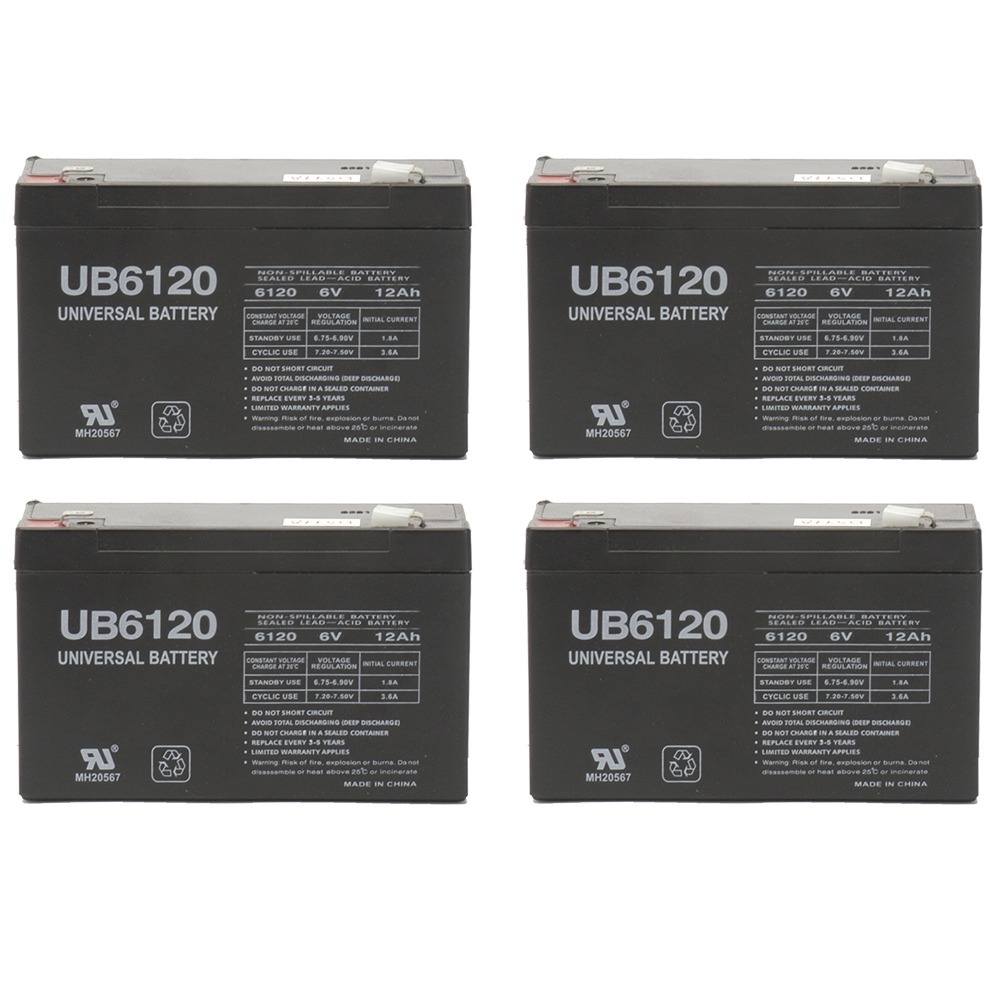 UB6120 SLA 6V 12AH .250 TT - 4 Pack