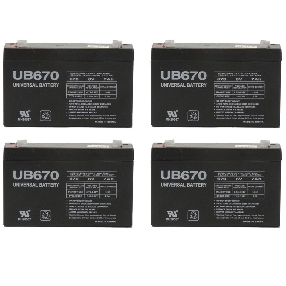 Universal Battery UB670 Replacement Rhino Battery - 4 Pack