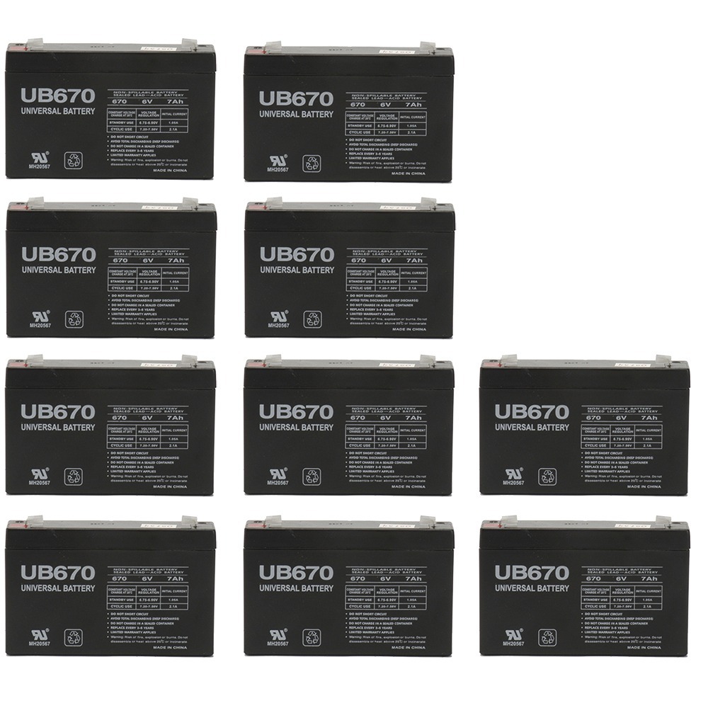 Universal Battery UB670 Replacement Rhino Battery - 10 Pack