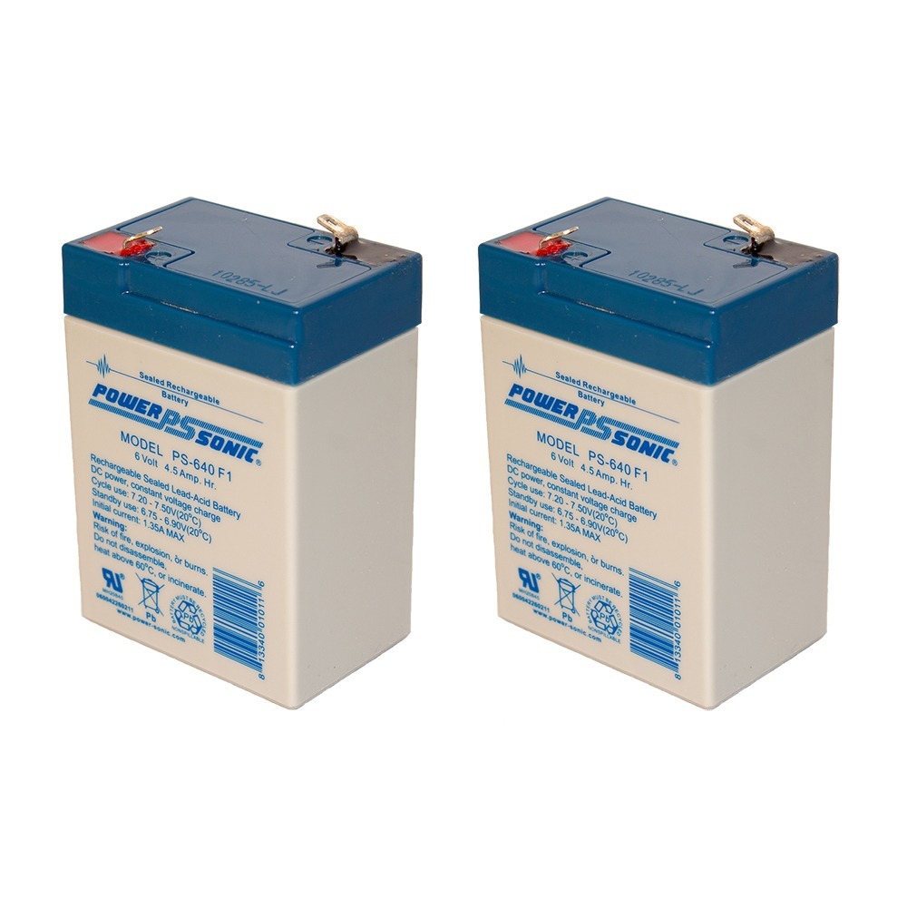 PS-640F 6 Volt 4.5 Amp Hour Sealed Lead Acid Battery - 2 PACK