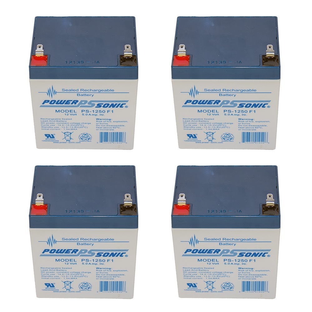 PS-1250 12V 5AH SLA Battery 12 VOLT - PACK OF 4 BATTERIES