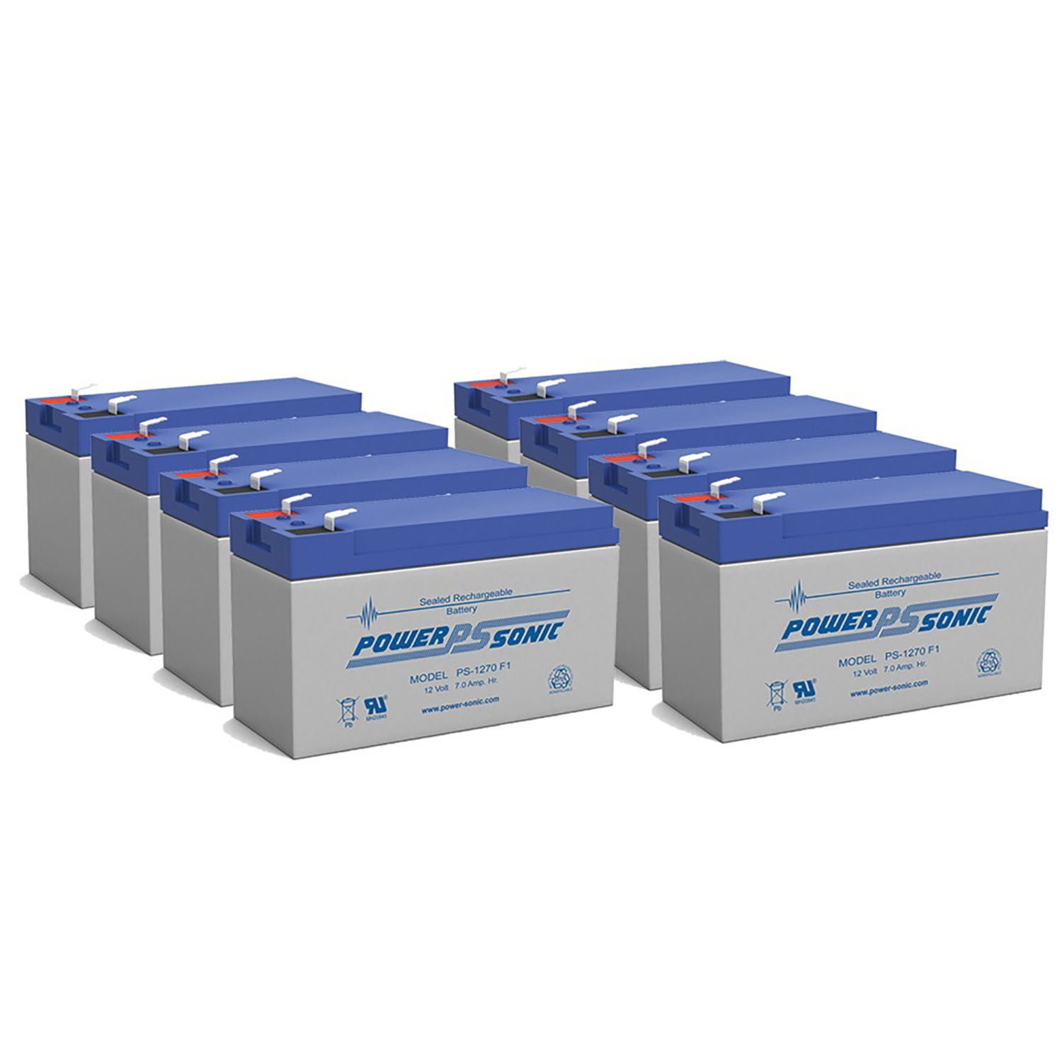 12V 7Ah SLA Replacement Battery Compatible with APC Cartridge #2 BK400B - 8 Pack