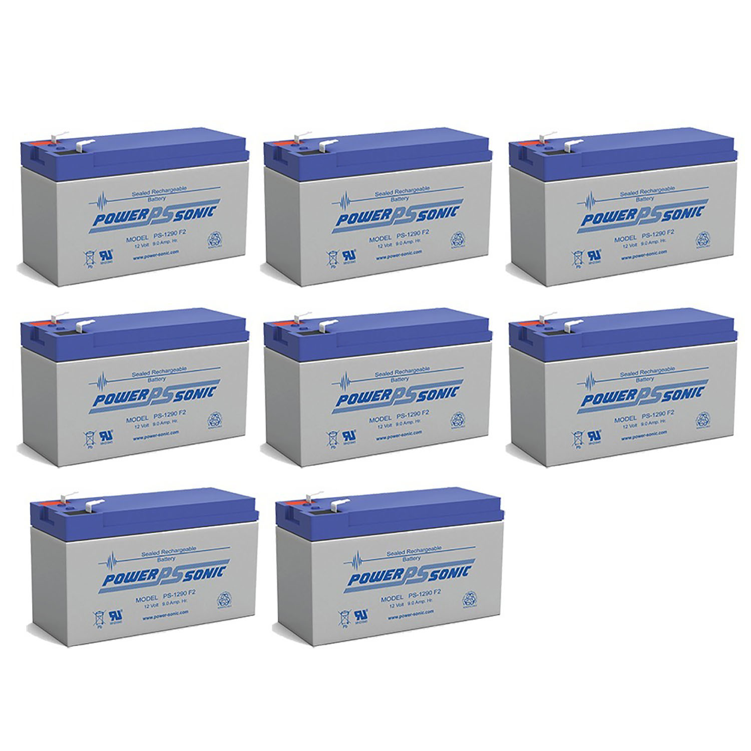 12V 9Ah Replacement Battery Compatible with Universal Vision CP1290 - 8 Pack