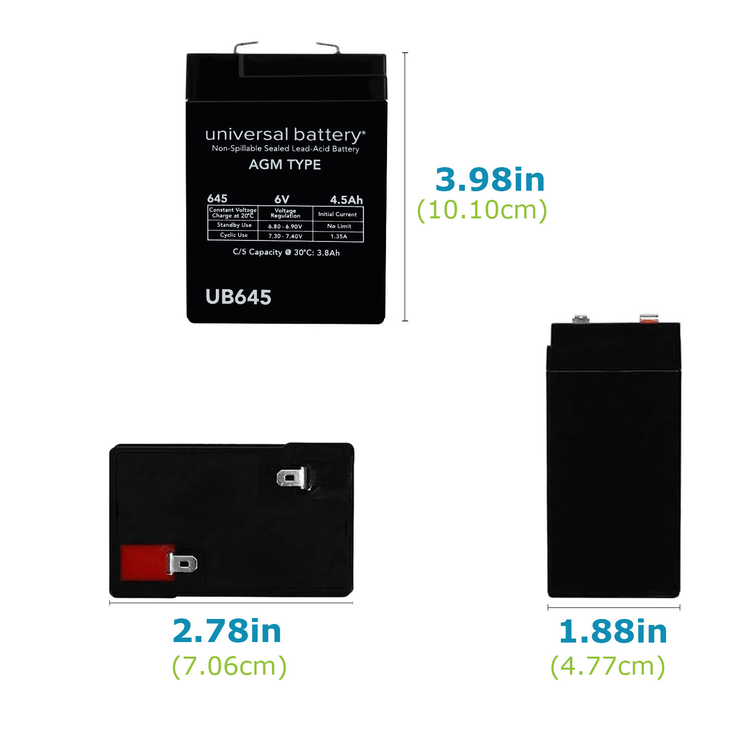 UB645 6V 4.5Ah SLA Battery Combo 6V Solar Panel Charger