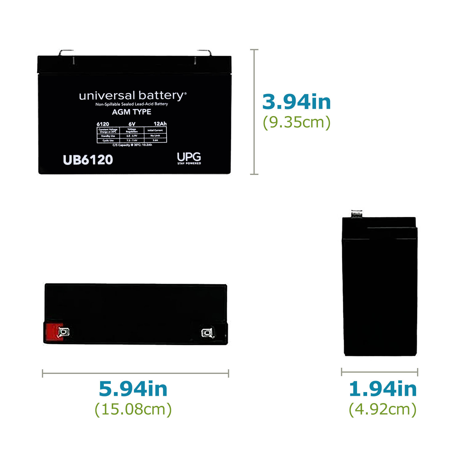 UB6120 6V 12Ah SLA Battery Combo 6V Solar Panel Charger