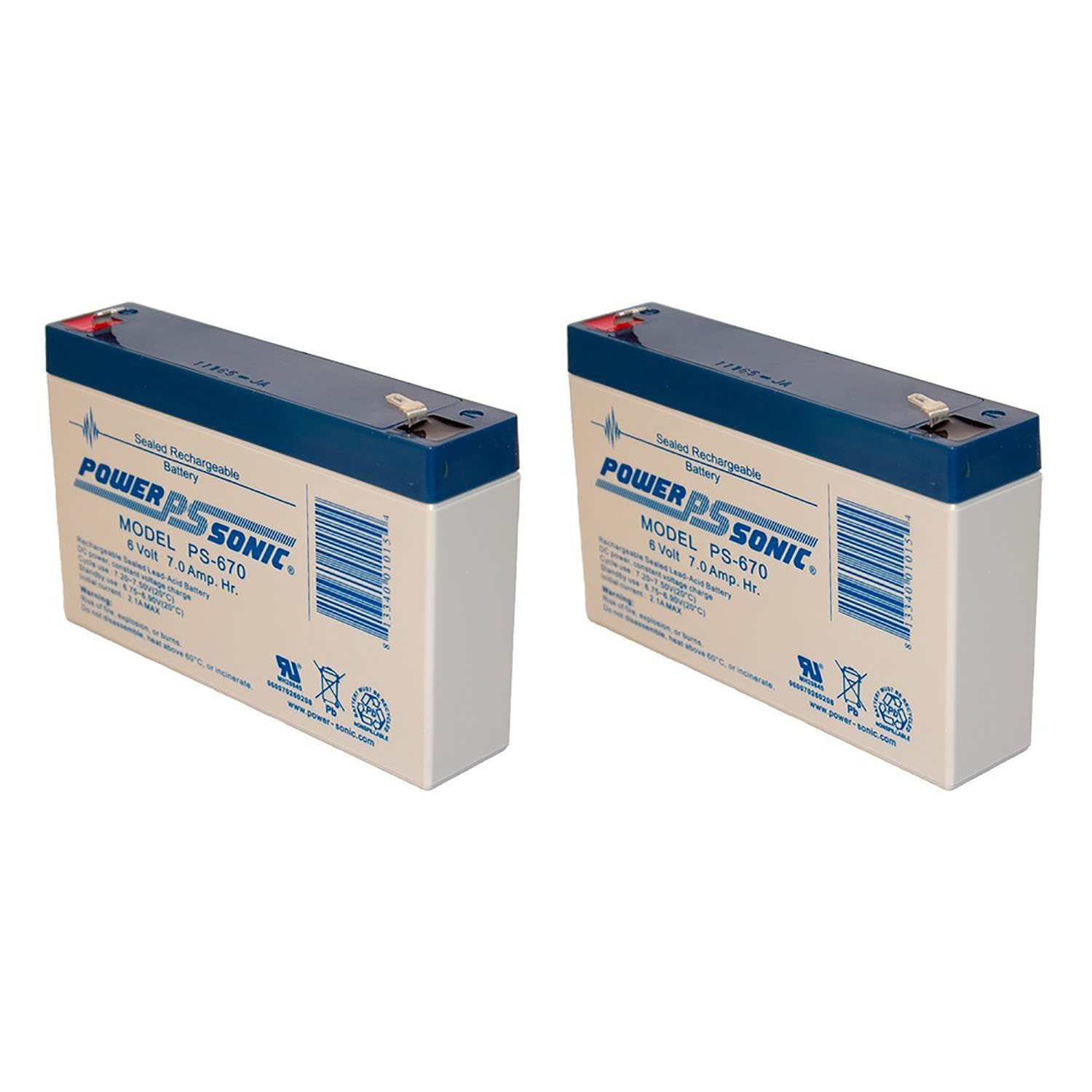 PS-670 - 6V 7Amp SLA Battery - 2 Pack