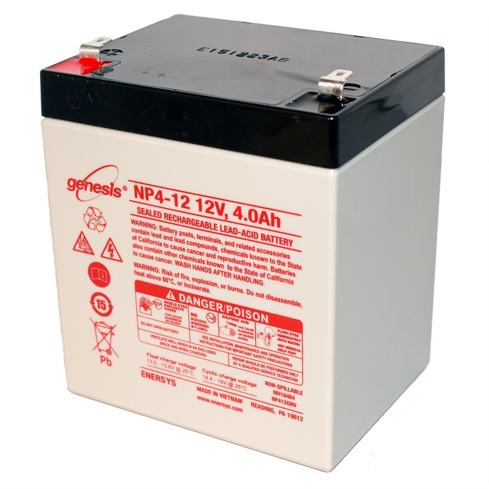 Genesis NP4-12 12 Volt 4 Amp Sealed Lead Acid Battery