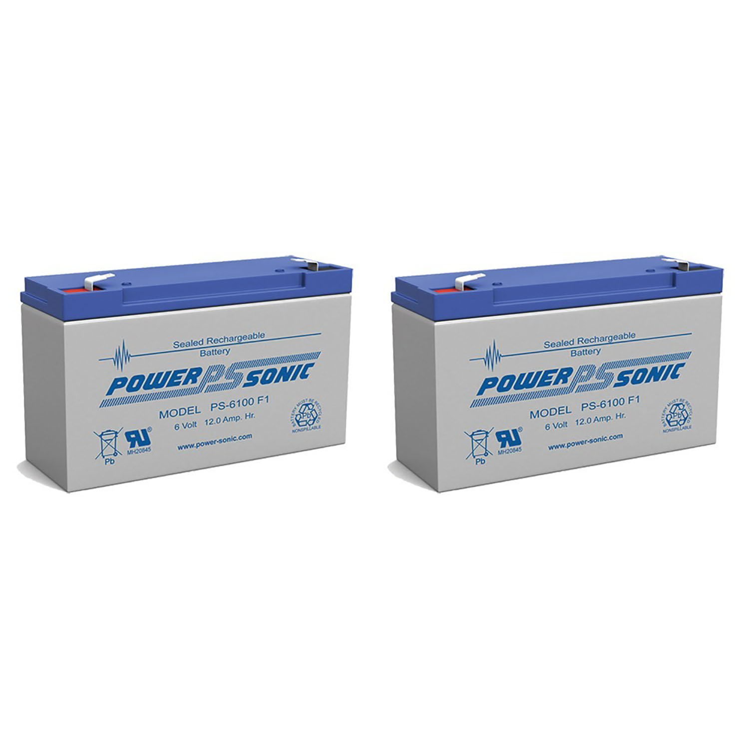 PS-6100 6V 12AH Data Shield ST550 Replacement Battery - 2 Pack