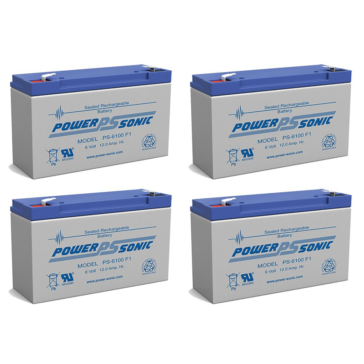 PS-6100 6V 12AH UPS Battery for Parmak MAG12SP - 4 Pack