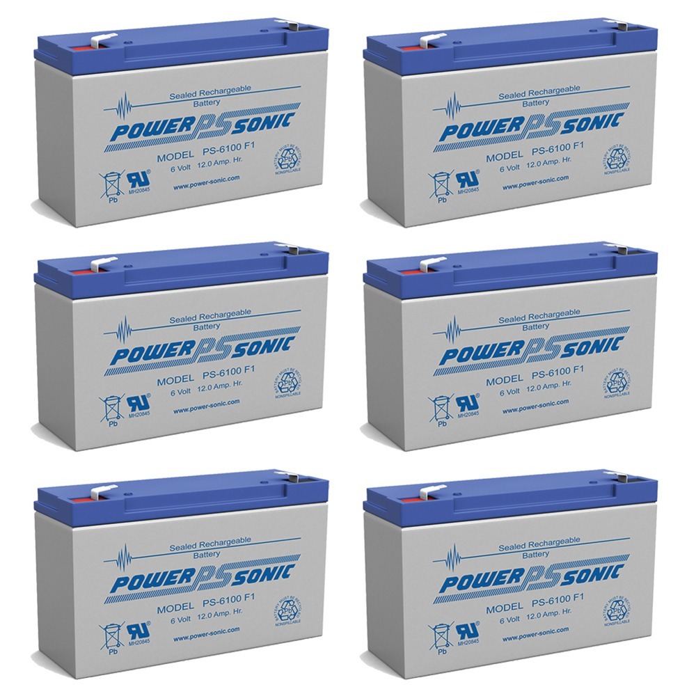 PS-6100 6V 12AH SLA UPS Battery for APC RBK520 - 6 Pack