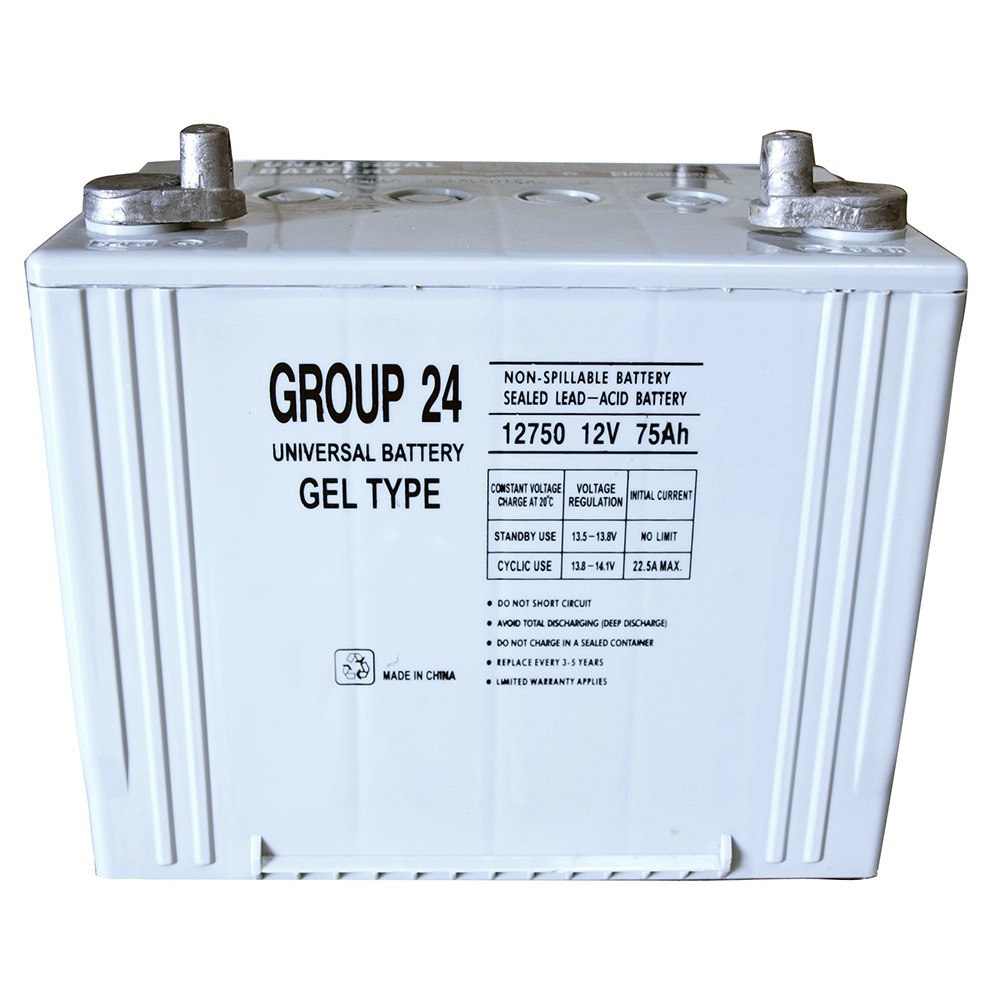 Group 24 Gel Type Battery 12V 75Ah for EV Rider Royale 4, Dual, Cargo