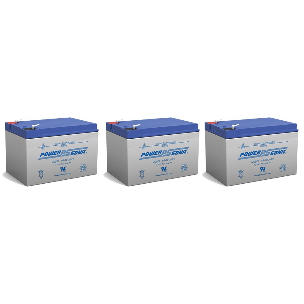 12V 12Ah F2 Wheelchair Scooter Battery Replaces 13ah Leoch LPC12-13 - 3 Pack