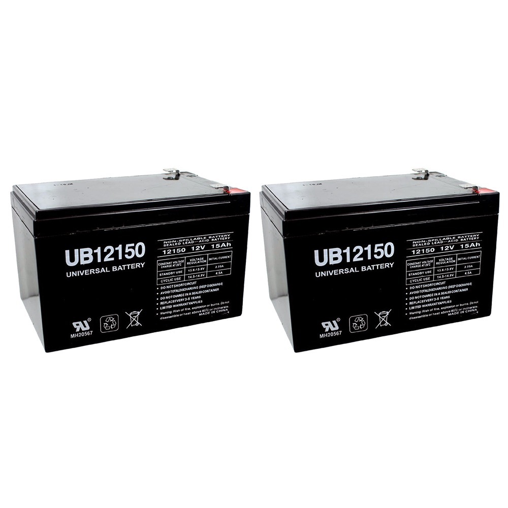 UB12150 12V 15AH Sealed Lead Acid Battery (SLA) .250 TT - 2 Pack