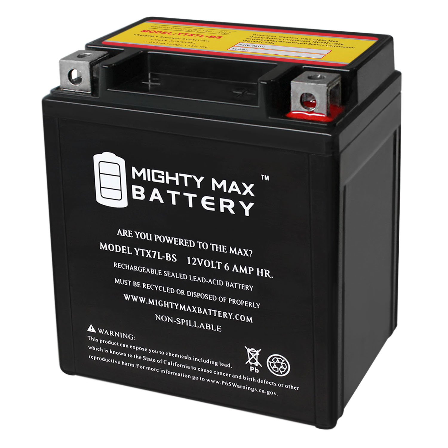 YTX7L-BS 12v 6Ah Replacement Battery compatible with KTM 125 Duke 2013