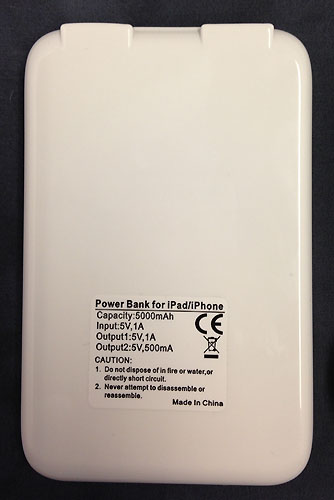 Power Bank  5000 mah White - Dual Charging Port for  Mobile Devices