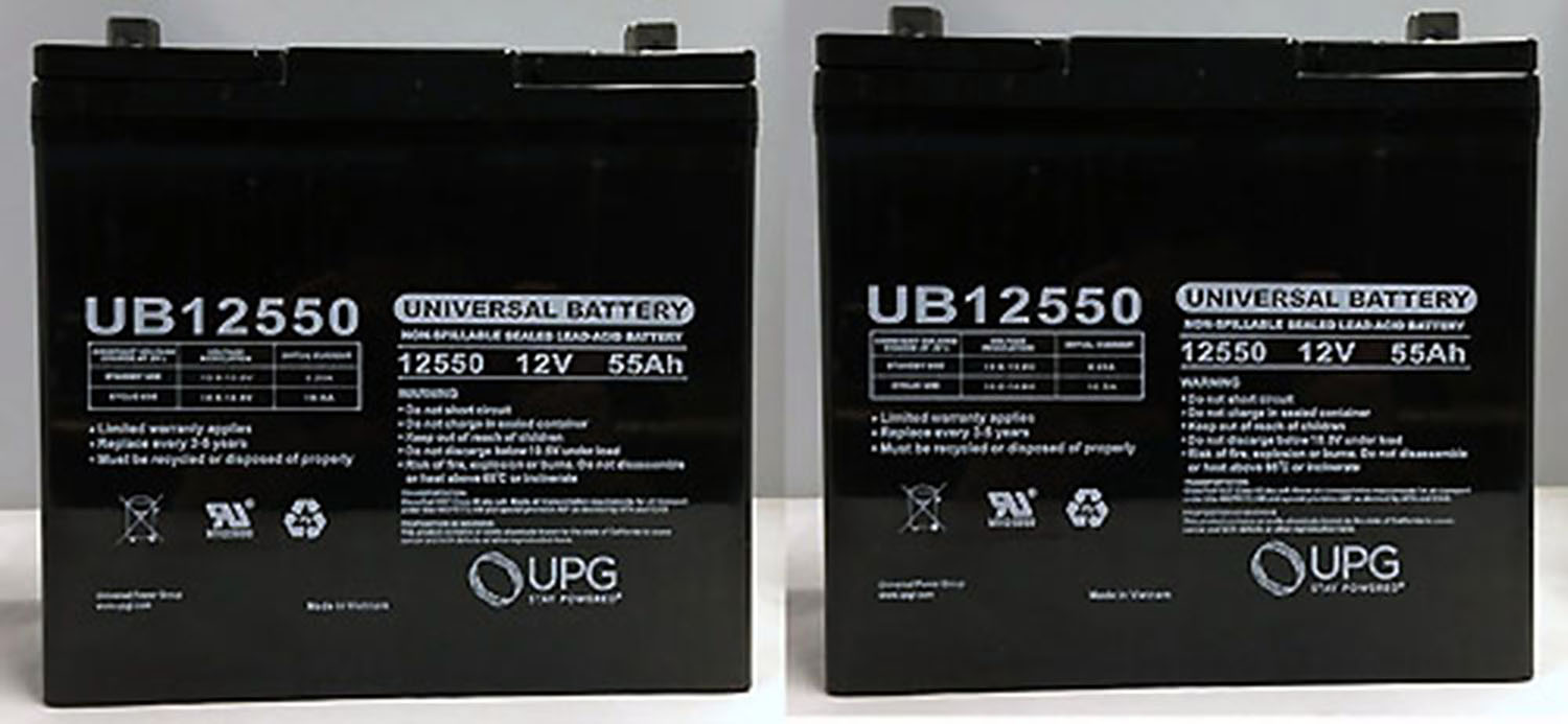 12V 55Ah Battery Replacement for Ortho-Kinetics Sierra, MK UNIGY U1HR1500S - 2 Pack