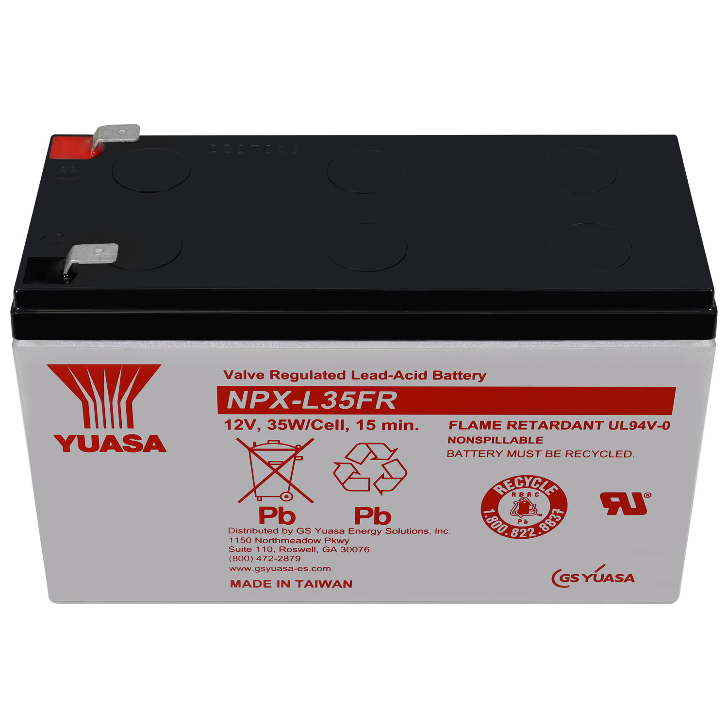 Yuasa NPX-35FRF2 12V 8.5Ah High Rate AGM Battery (Flame Retardant)