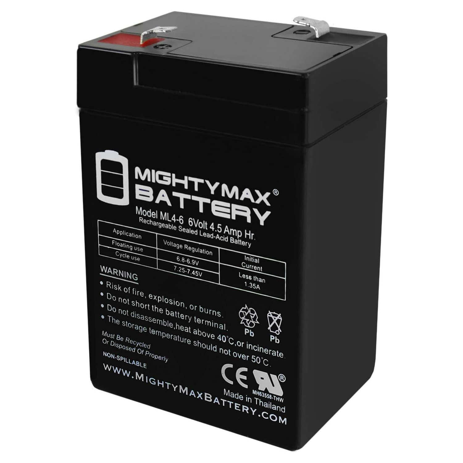 6V 4.5AH SLA Replacement Battery for Dorcy Spotlight 41-1035 Lantern