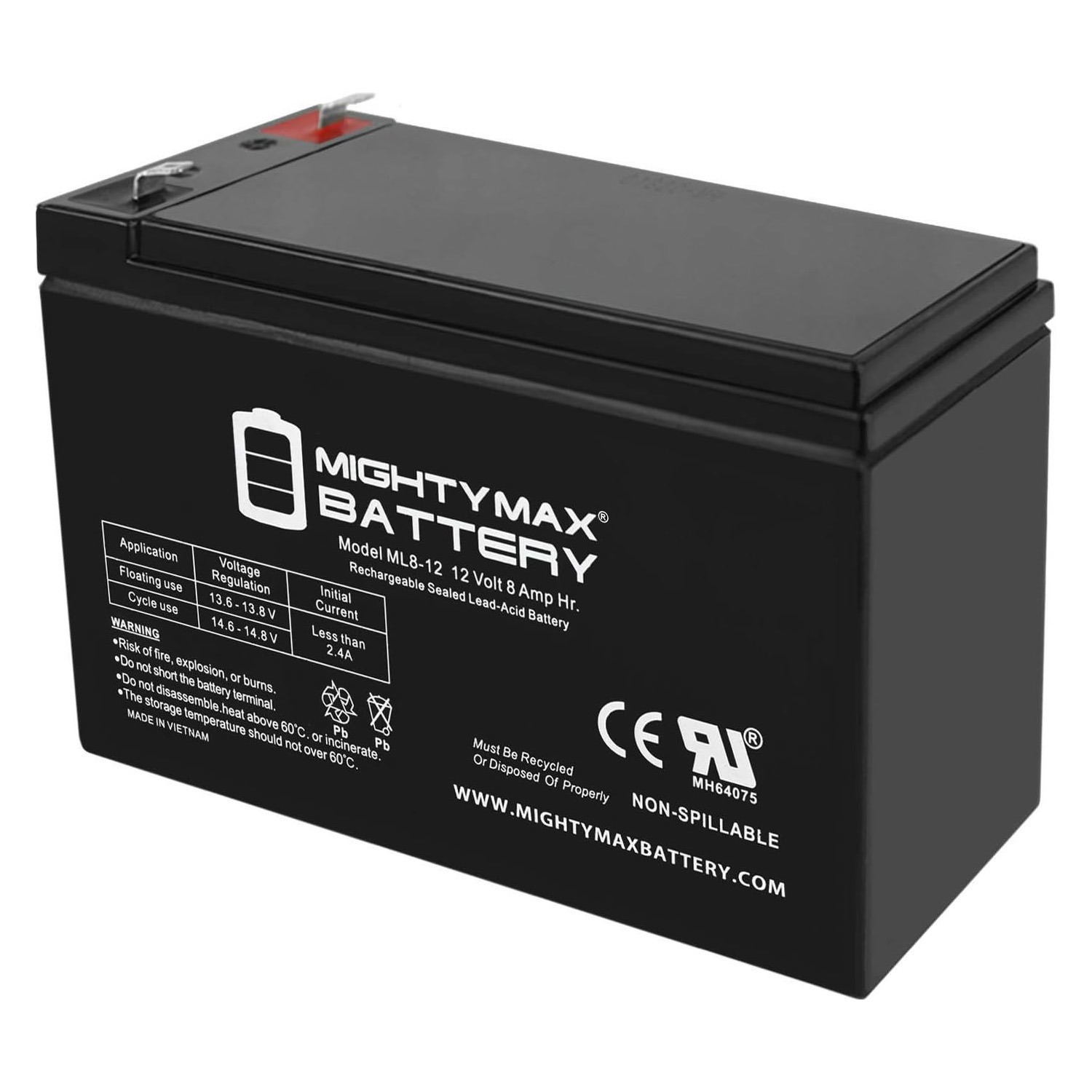 12V 8Ah Replacement Battery compatible with Belkin F6C500-SER-SB 12V 7.5Ah UPS