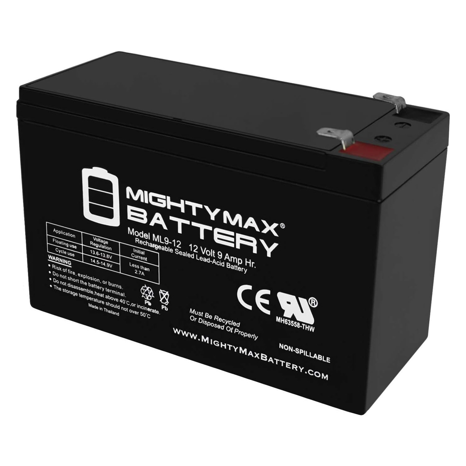 Altronix SMP7PMCTXPD8 12V, 9Ah Lead Acid Battery