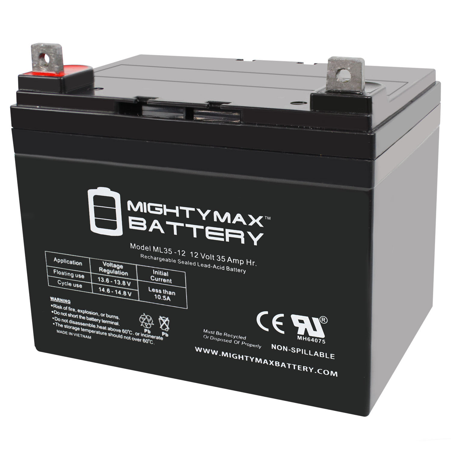 12V 35AH SLA Replacement Battery for Razor Crazy Cart XL