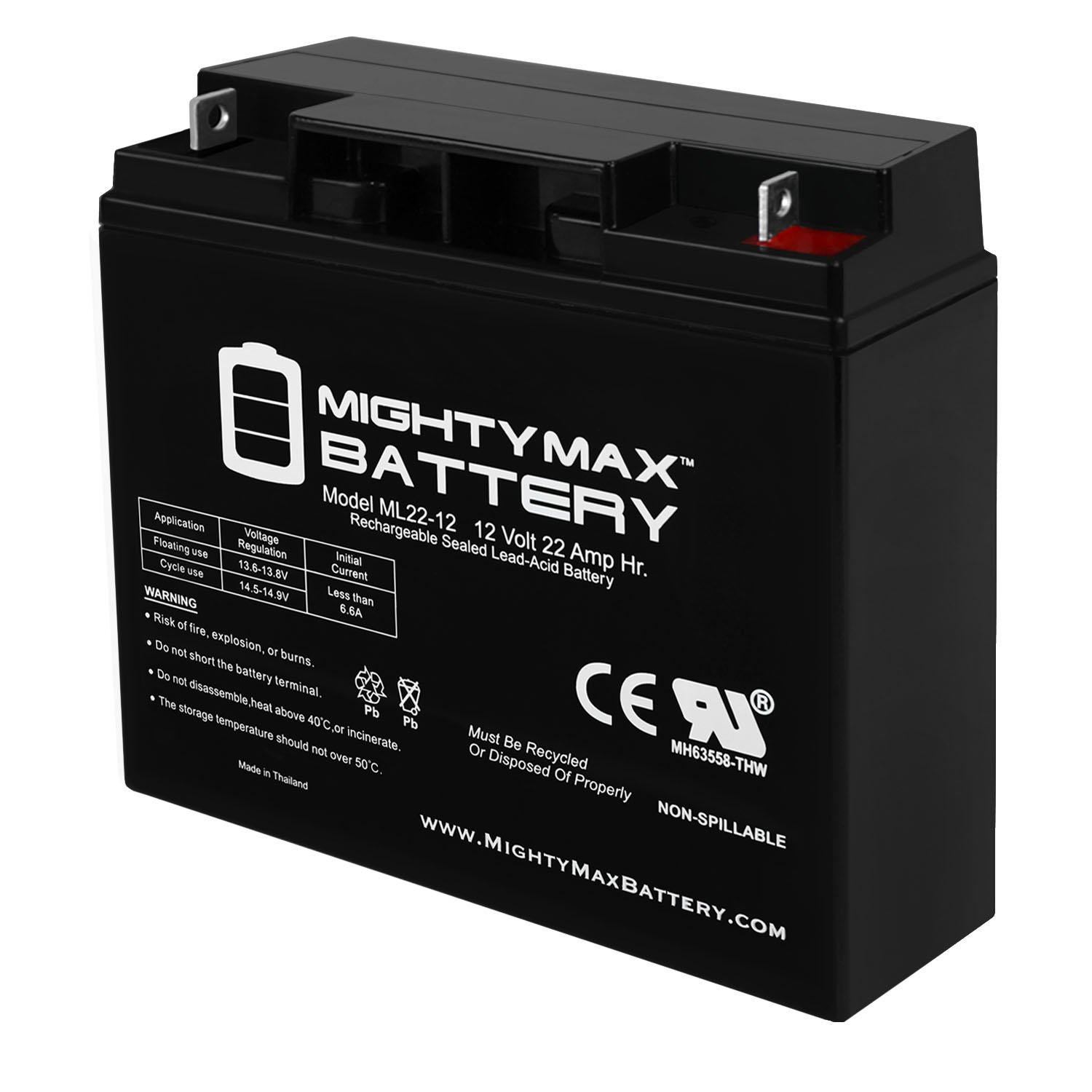 12V 22AH Battery Replaces Solar Booster Pac ES1217, ES1230, ESP5500