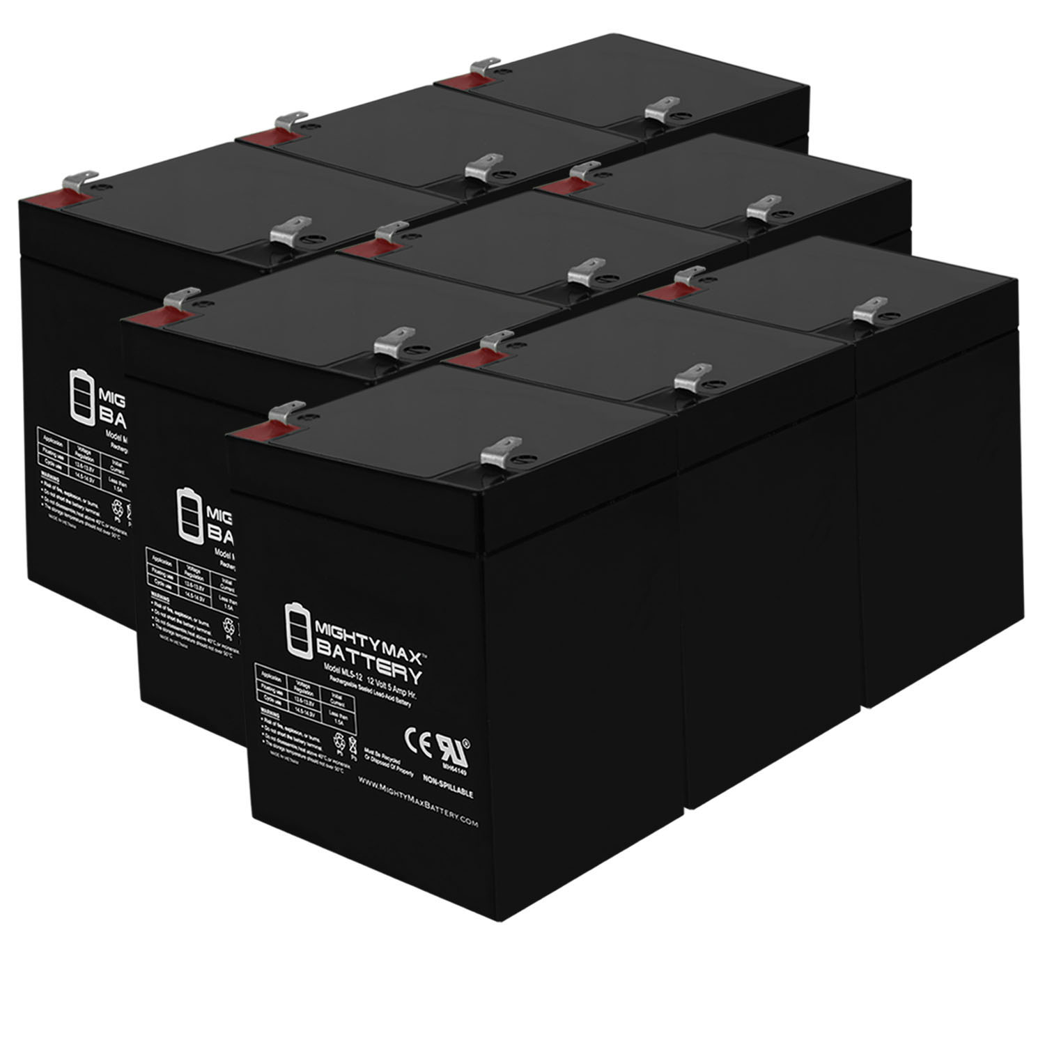 ML5-12 - 12V 5AH UPS Replacement Battery for Razor Pocket Bike X1 X2 49cc - 9 Pack